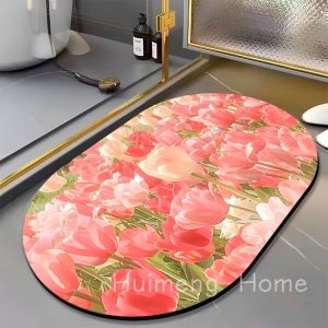 Bathroom Mat Absorb Water Floor Mat Bathroom Rug Door Fast Dry Mat for Indoor Room