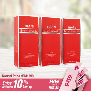 TROIS BEAUTYESSENTIALS SET A - anti-ageing skin solution nutrition food detox boost immune system prevent viruses manage body fat health beauty [Value Combo] FREE BiBi Travel Pack