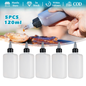 5Pcs 120ml Camping Oil Dispenser Bottle Leak-Proof Plastic Squeeze Bottle with Twist Top Cap