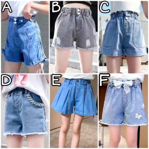 CELANA PENDEK JEANS ANAK PEREMPUAN REMAJA KOREAN STYLE HOTPANTS JEANS
