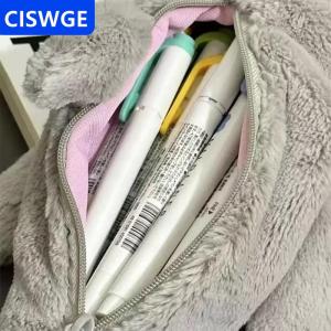 [COD] CISWGE AUTOPARTS Dễ thương thú mỏ vịt bút chì trường hợp Túi mỹ phẩm sang trọng bút Pouch dung lượng lớn lưu trữ túi trường cung cấp văn phòng phẩm Hộp Máy tính để bàn lưu trữ túi