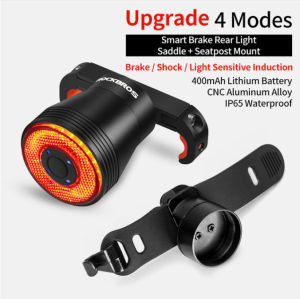 SG delivery ROCKBROS light Bicycle Smart Auto Brake Sensing Light IPx6 Waterproof LED Charging Cycling Taillight Bike Rear Light Accessories Q5