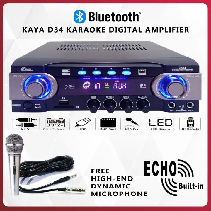 KAYA%20(D34)%20-%20%20350%20Watts%202%20Channel%20Karaoke%20Amplifier%20/%20Videoke%20Amplifier%2012V%20with%20Remote%20with%20Free%20Microphone%20-%20Image%202