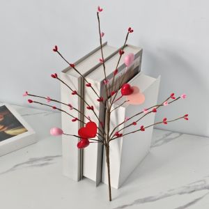 VELORUMH 1pc Red and Pink Heart-shaped Flowers DIY Festival Decoration Creative Bouquet Landscaping Long-lasting Artificial Flower Bouquet Valentines Day