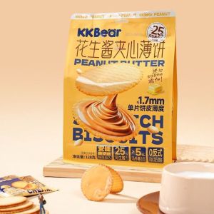KKBear可可花生酱夹心薄饼128g零食 Cocoa Peanut Butter Sandwich Crepes 128g Snacks
