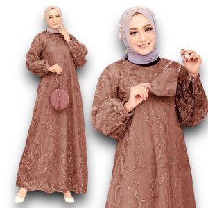 GAMIS ARUNI / BRUKAT MEWAH / BAJU LEBARAN / GAUN PESTA / PAKAIAN WANITA / BUSANA MUSLIM