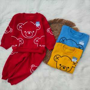 Setelan sweater motif the bear 3-12 bulan