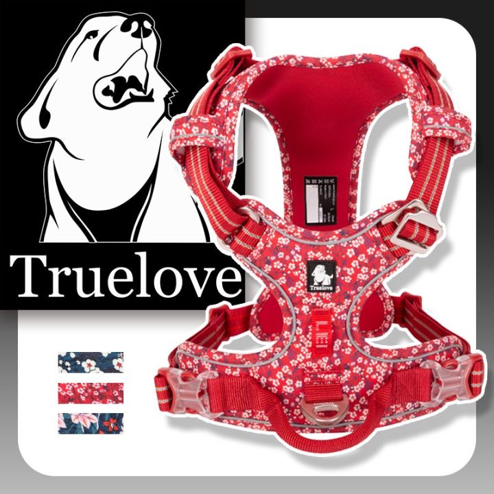 TRUELOVE Front Nylon Dog Harness Floral Cotton No Pull Soft