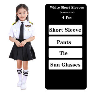 Pilot Costume for Kids Cosplay Costumes Uniform Halloween Career Costume for Kids Girl