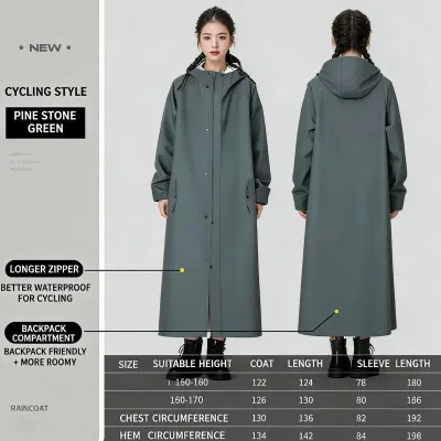Motorcycle Raincoats for Adult Makapal Hooded Rain Coat Waterproof Bicycle Poncho Makapal Kapote for Unisex Thickened Lengthened