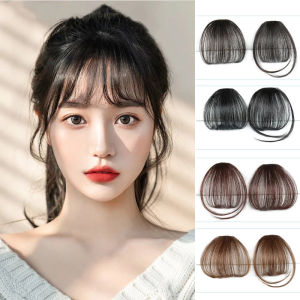 Hair Bangs Clip in Hair Extension Fringe Natural Straight Front Neat Air Bangs for Women