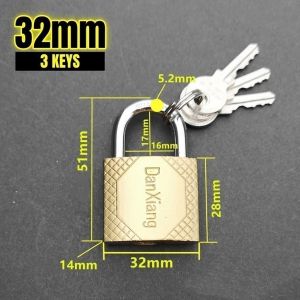Heavy Duty 20/32/50mm Brass Padlock Security Lock Small Door Lock Short Shackle Iron Pad Lock Solid Luggage Lock