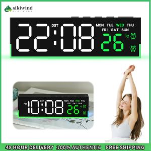 Sikiwind LED Alarm Clock with Atmosphere Lights Digital Clock USB Charging Port Large Display for Bedroom Home Living Room Office