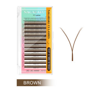 NAGARAKU Color YY Shape Hand Woven Premium Synthetic Mink Eyelashes Pink Red Blue Purple Green Soft Natural Meshy Net Cross