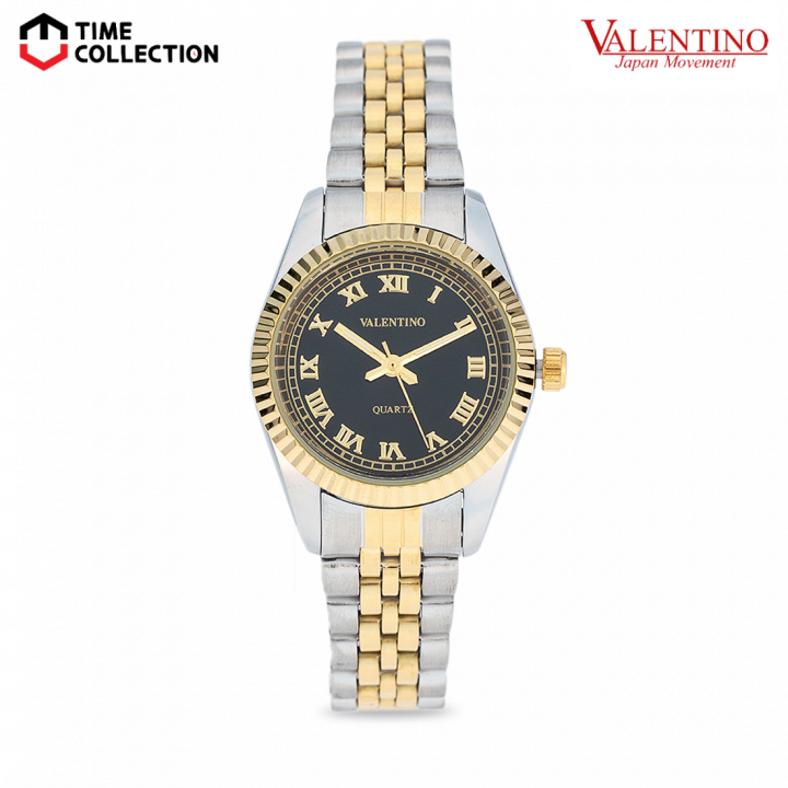 Valentino 20122403 Two Tone Black Dial Analog Stainless Steel Strap Watch For Women Lazada PH