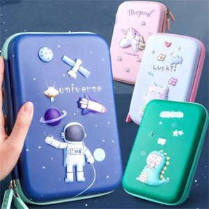 TSEVD Stationery EVA Waterproof Cartoon Kawaii Double Layer Pencil Cases Student Pen Bags Pencil Box 3D Pencil Bags