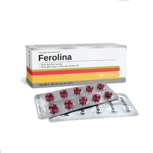 Viên uống Ferolina bổ sung sắt acid folic & vitamin B12 – hỗ trợ tạo máu giảm nguy cơ thiếu máu - Hộp 50 viên