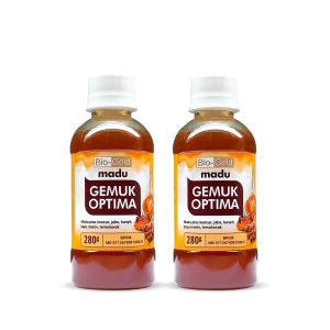 Paket 2 Botol Madu Gemuk Badan Optima Bio Gold 280gr - Madu Gemuk Pilihan Keluarga Sehat