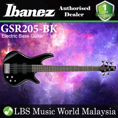 Ibanez Gio GSR205-BK 5 string Poplar Body GSR5 Maple Bass Guitar Black (GSR205)