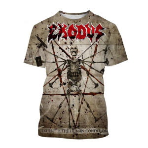[Local Stock] HBESTY Halloween Christmas Exodus Rock Band 3D Printed T-Shirts Summer Men Women Fashion Streetwear Oversized Short Sleeve T Shirt Male Tees Tops Clothing