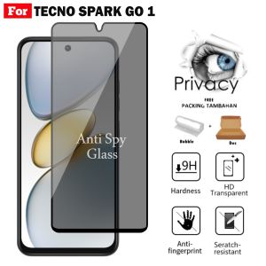 Tempered Glass Tecno Spark Go 1 Pelindung Layar Privacy Anti Spy Full Cover
