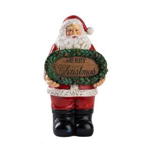 Holiday Party Decoration Resin Santa Standing Sign For Living Room Porch Office Display