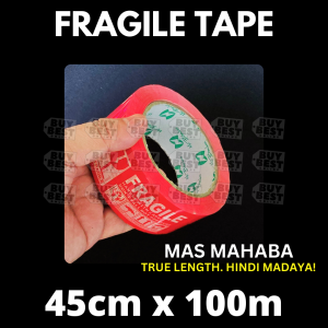White Red Fragile Tape Stickers Handle With Care Warning Packaging Tape (Broken Glass Logo)