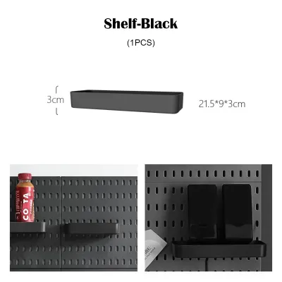 kitchen Pegboard Organizer Display Board Wall Storage Rack Organizer Pegboard Accessories No Punching Pegboard Wall Organizer Panel Shelves for Bathroom Dormitory Gamer Room