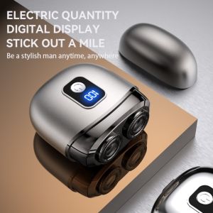 SELENAAL Pocket Type Mens Electric Shaver Rechargeable Digital Display Portable Travel Razor Waterproof Washable Mini Shaving Machine Outdoor