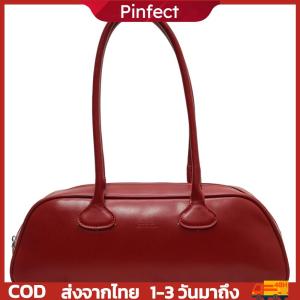 ผู้หญิงถุงใต้วงแขนเรียบง่ายความจุขนาดใหญ่ PU หนังย้อนยุคกลับกระเป๋าทึบสีถุงกระบอกสูบที่มีสไตล์