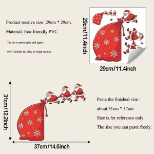 MODERNLUX Hoạt hình Hình dán tường chủ đề Giáng sinh. Thiết kế ông già Noel Chủ đề năm  Decal dán tường Nhiều màu sắc Tự dính Tranh tường trang trí phòng Trang trí nhà cửa