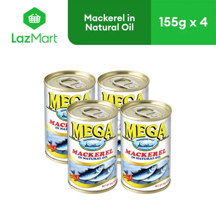 Mega Mackerel in Natural Oil 155g - Pack of 4 | Lazada Philippines