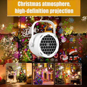 【Christmas + Snowflake】Projection Light 16 Patterns Projector Lamp LED Lamp For Outdoor Stage Garden Party Decoration For Home