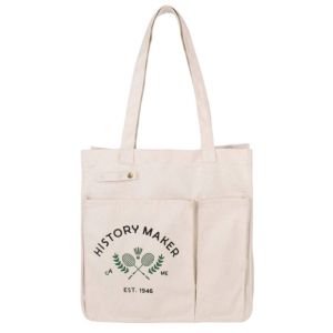 Canvas Badminton Racket Bag Sports Tote Bag Multi Pocket Badminton Shoulder Bag Multi-Functional