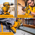 Máy khoan búa dùng pin không chổi than INGCO 20V hai tốc độ kèm pin sạc và phụ kiện máy khoan pin cầm tay điều chỉnh 2 tốc độ - khoan búa. 