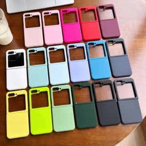 Colorful Matte Liquid Silicone Soft Case For Samsung Galaxy Z Flip 6 5 ZFlip6 ZFlip5 Skin Friendly Folding Shockproof Cover Capa