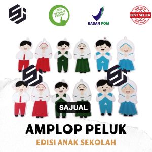 SAJUAL - Amplop Peluk Anak Sekolah 1 Pack isi 12 PCS - Amplop Lebaran 2023 - Amplop THR Idul Fitri - Angpao Ampao Terbaru Viral