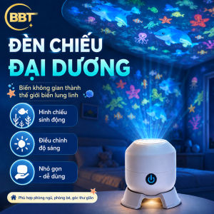 Đèn Chiếu Đại Dương Mini Cho Bé Đèn Ngủ Chiếu Trần Hình Cá Heo Sinh Vật Biển Đèn Decor Phòng Ngủ