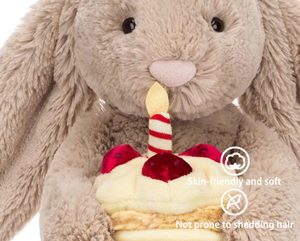Jellycat Bashful Beige Bunny Birthday Plush Toy Ultra Soft Limited