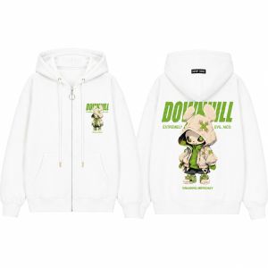 Áo Khoác Dây Kéo Hoodie Zip Bé Trai Form Rộng Nỉ Hình In THỎ D0WWIL cho Bé Từ 4-10 Tuổi - CONXINH