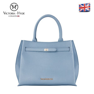 VICTORIA HYDE London กระเป๋าถือหนัง PU ของผู้หญิงผู้หญิงขนาดใหญ่สีดำสีนู้ดสีส้มสีน้ำเงิน