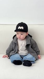 Childrens stylish spring jacket trendy casual hooded windbreaker for boys autumn windproof jacket for toddlers
