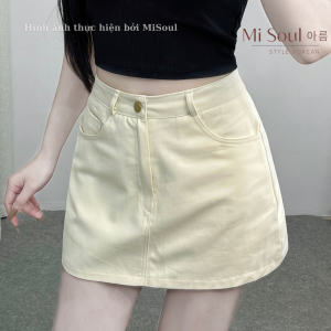 Chân Váy Kaki Dáng Ngắn Có Lót Trong BigSize MiSoul Chân Váy Kaki Dáng Ngắn Mini Cạp Khuy BigSize 255