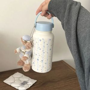 ART SUPPLIESX 900ml Vacuum Cup Puppy Blue Star Insulated Water Bottle Stainless Steel Thermal Car Cup
