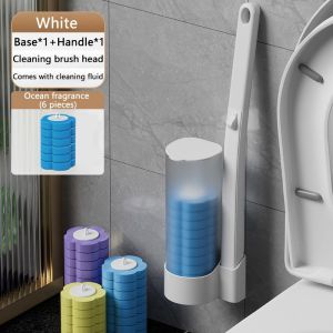 Disposable Toilet Cleaning System Disposable toilet brush toilet cleaning system household simple toilet brush Toilet Cleaning Dead Space Stain Free Replacement Head Brush Toilet Flush Deodorizer Toilet Brush Bathroom Cleaner Stain Remover Household