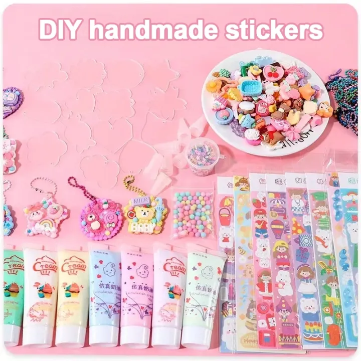 Acrylic Customized sticker goo card DIY sticker cream glue luxury girls ...