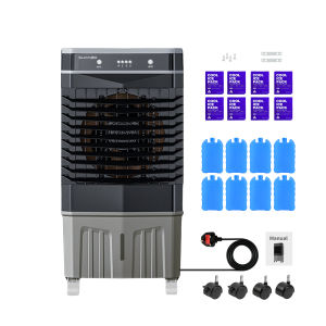 🏆Touchscreen Portable Air Cooler 75L Home Cooling Fan Aircond (Free Icepack / Remote Control / Roller wheel)