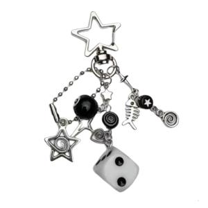 Multipurpose Stylish Star Black 8 Keychain Portable Accessory for Collectors and Everyday Use As A Bag Charm Ornament