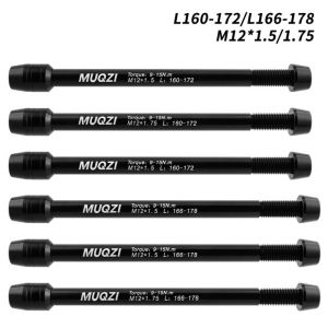 SERAPHYXO เพลาหน้าหลัง จักรยานผ่านเพลา ก้านเพลาล้อ เพลาจักรยานจักรยาน จักรยานบาร์เรลเพลาเทรนเนอร์ เพลาจักรยานจักรยาน 160-172มม. ที่เสียบดุมล้อจักรยาน อุปกรณ์ปั่นจักรยาน