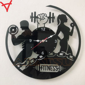 Trang Trí Phòng Tập Gym Với Đồng Hồ Treo Tường Hình Tập Thể Dục